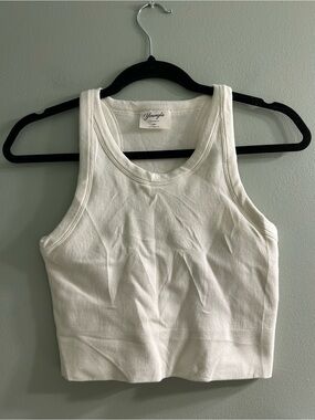 YoungLA white crop top ribbed active wear